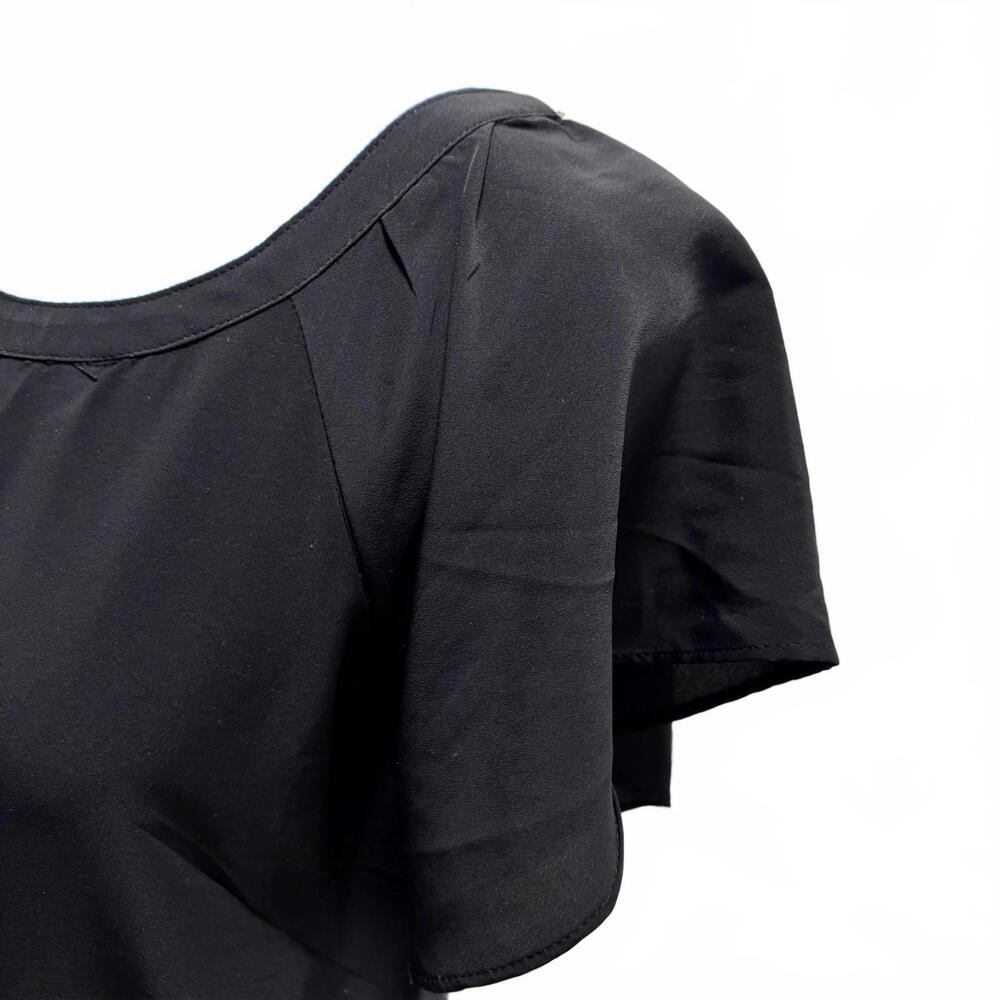 Abercrombie & Fitch Silky Black V-Back Dress Flutter Sleeve - Picture 5 of 8